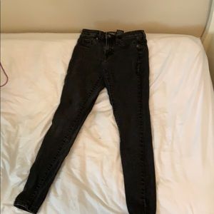 Black denim jeans.